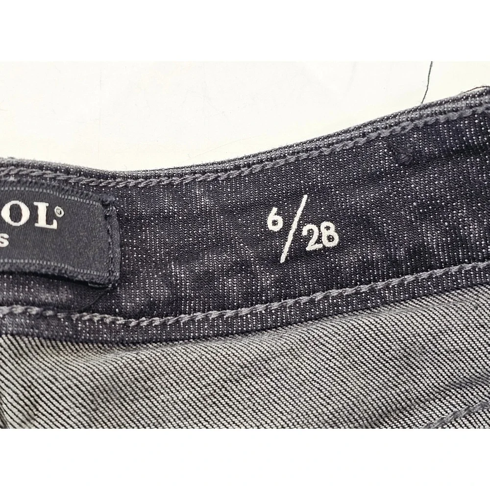 Liverpool LA Womens The High Rise Skinny Jeans Gray Distressed Button Fly Size 6